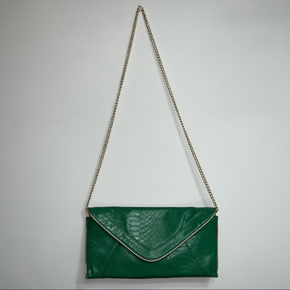 Steve Madden oversized clutch/crossbody, animal pattern embossed print